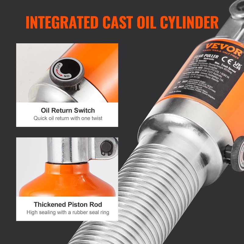 VEVOR Hydraulic Gear Puller, 5 Ton Max Capacity Wheel Bearing