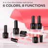 Modelones 8-in-ONE Builder Naill Gel, 6 Colors Pink Clear Builder
