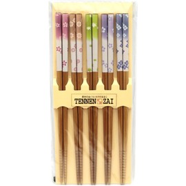 Ishida Hanagozen Chopsticks Set of 5 Pairs for Guest, Brown