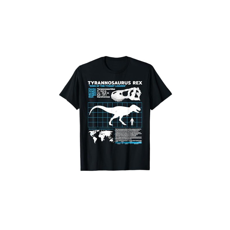 Tyrannosaurus Rex fact sheet Dinosaur Facts T-Shirt