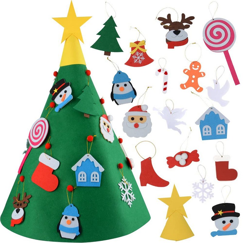 ANCLLO DIY Three-dimensional Christmas Tree, Upgraded Felt Christmas Tree with
