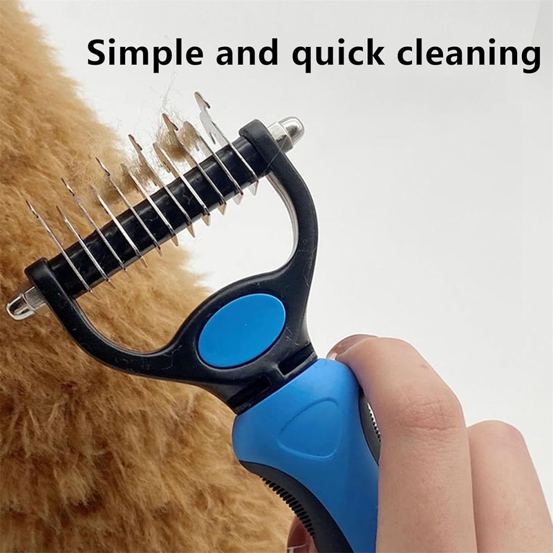 Pet Pro Grooming Tool, 2-in-1 Deshedding Dog Brush with 9/21