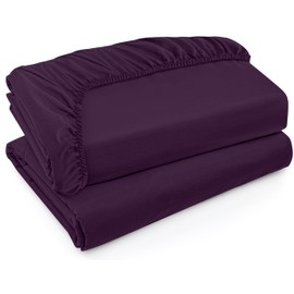 Utopia Bedding Utopia Bedding Twin XL Fitted Sheets - Bulk Pack of 2 Bottom Sheets - Soft Brushed Microfiber - Deep Pockets - Shrinkage & Fade Resistant - Easy Care (Twin XL, Purple)