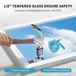 Ultrue Ultrue White Wood Effect Framed Wall Mirror, 22x30 Rectangle Mirror, 1/8" Anti-desilvering Tempered Glass, Sustainable& Sturdy Frame, Anti-Rust, HD Reflection &3min Fast Setup for Bathroom Living Room