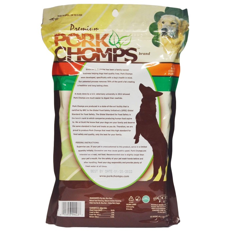 Scott Pet Pork CHOMPS MUNCHY Sticks 100ct