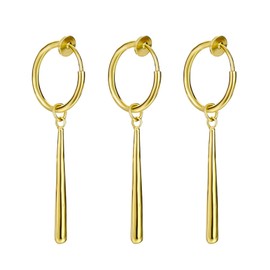 XHBTS One Piece Earrings - Gold Anime Cosplay Earrings for Anime Lovers 3 Set with Mini Scarf and Box, Metal