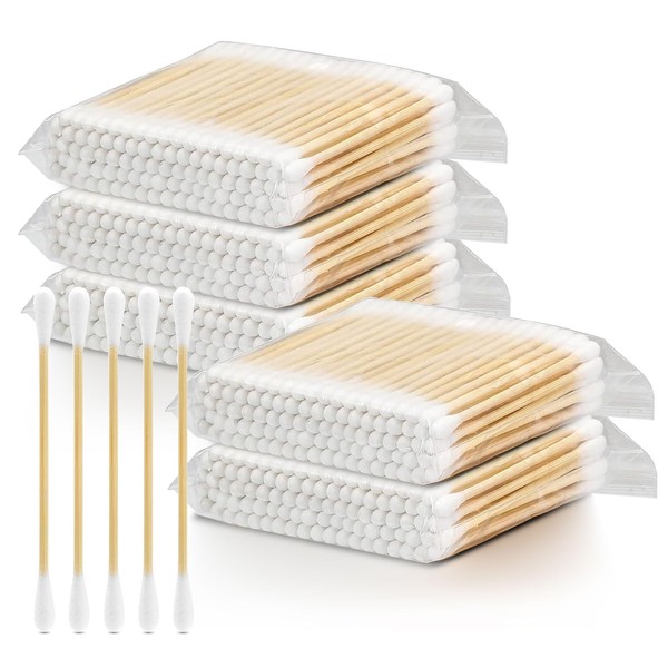 Cotton Swab, 500 Pcs Bamboo Cotton Swabs, Round Tips Cotton