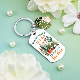 VIESUJI Funny Gardening Gifts for Women Mom Nana Friend Coworker Plant Lover Gifts Garden Decor Accessories Plant Keychain for Birthday Christmas Retirements Mother Day