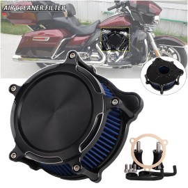 Unbranded Air Cleaner Blue Intake Filter Kit For Harley Electra Street Glide FLHX FLHTC