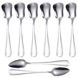 6pcs Ice Cream Spoons, 2pcs Mud Scraper, Ice Cream Divider, Spoon Set, Stainless Steel Long Handle Spoon, Cone Ice Cream Spoon, Kitchen Sauce Spoon, Kitchen Mixing Spoon