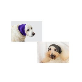 DDFS Dog Ear Hematoma, (2 Pack) Ear Wrap Soothing Dog Head Cover Eear Cover for Dogs Grey+Purple L