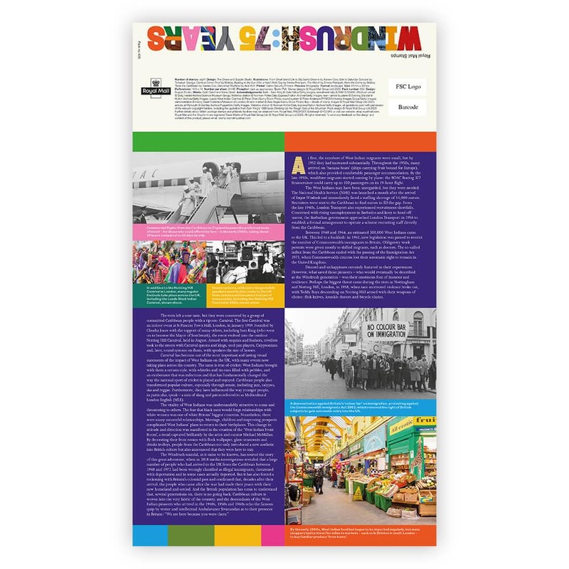 Windrush: 75 Years Stamps Affixed Presentation Pack by Royal Mail
