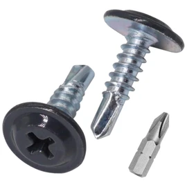 SKIR'CO (Pack of 150) Painted 4.2 x 16 mm Self Drilling Screws, Phillips Modified Truss Head, Tapping Screw, Flat Head (150, Anthracite Grey RAL 7016)