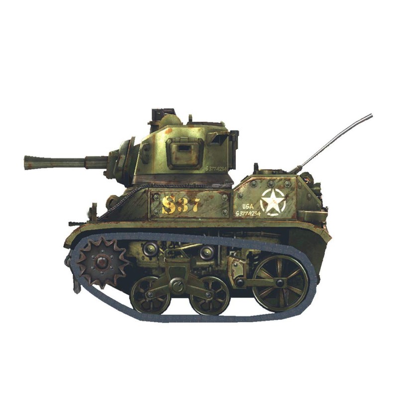 モンモデル ワールドウォートゥーンズシリーズ アメリカ軽戦車 M5スチュアート 色分け済みプラモデル MWWT012