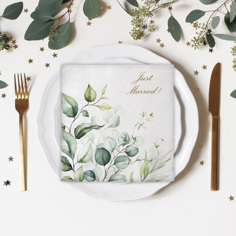 Tiflair Eucalyptus Folliage Wedding Lunch Napkins 3 ply