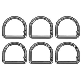 MECCANIXITY D Shaped Spring Snap Keychain Clip, 27mm Metal Trigger Keychain Hook Clip Key Hook Buckle for Purses Wallet Belts Hardware Bag, Black Pack of 10