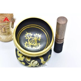 SNS Craft 4" Tibetan Meditation Yoga Singing Bowl Set with Mallet, Cushion made in Nepal