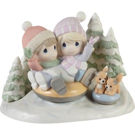 Precious Moments 231036 Away We Go in The Snow Limited Edition Bisque Porcelain Figurine