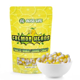 Bliss Life Fremon Heads Freeze Dried Lemon Candy 3 oz Package Freeze Dried Sour Candy 2PACK