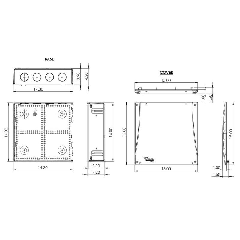 ICC 14” Plastic Structured Wiring Enclosure, Media Enclosure with Cover,