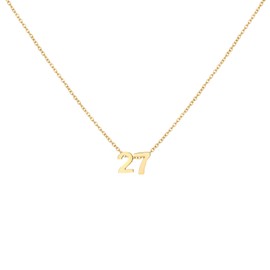 LOXUAKAM Gold Number 27 Necklace for Women, Dainty Number Pendant Necklace for Women Birthday Anniversary Charm Jewelry Gifts for Mothers