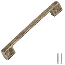 Decoranddecor Dimora D-Shape Cupboard Handles | Rectangular Kitchen Handles for Cupboards | Cabinet Pulls - 96mm Or 128mm, Antique Brass