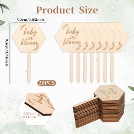20pcs Baby in Bloom Decorations Baby in Bloom Sign Hexagon Plant Stakes Labels Gift for Baby Shower Party Garden Stakes Succulent Plant Markers