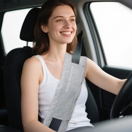 RoamReady Seat Belt Pillow Post Surgery for Mastectomy and Heart Surgery, Mastectomy Recovery Supplies, Heart Operation Recovery Support Cushion for Chest Chemo Port, Recovering Gifts(Super Soft)