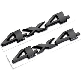 NOELAMOUR Car Emblem Sticker 4x4 Set of 2 3D 3D 3D 4wd Stylish Decal (Black)