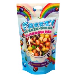 Freezy Freeze Dried - 120 gm each Flavourful & Colourful Sweet Candy, Skittles, Sour American Crunchy Variety Party Pack of RainBow Mix, Halal Mix, Soul Mix & Original Mix (Pack of 4)
