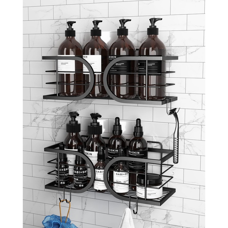 Adurei Shower Caddy No Drill Adhesive Wall Mounted SUS304 Stainless