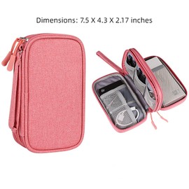 BQDDIEUR6 Two Piece Digital Accessory Storage Bag with Multiple Layers, Hard Drive case, USB Flash Drive, Headphones, dustproof Data Cable Bag