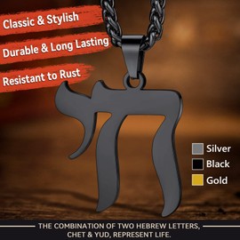 Chai Necklace Hebrew Protection Pendant Jewelry for Love Family Charms