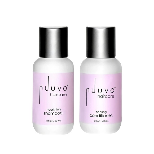 Nuuvo Haircare Shampoo & Conditioner Set – 4 oz, Lightweight argan oil shampoo & conditioner, Salon-Quality Plant-Derived Formula, Cleanse, Conditions & Rebuilds Damaged Hair, Shampoo Sulfate Free, Paraben Free with No Animal Testing, Suitable for all Hair Types