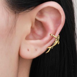 Xduargs Boho Shark Ear Cuff Earrings Gold Fish Wrap Hoop Earring Vintage Small Shark Cuff Cartilage Earrings Sea Ocean Animal Non Pierced Earring Jewelry for Women