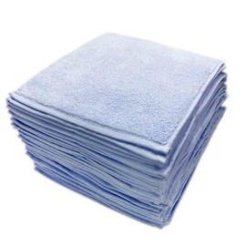 100% Cotton Fluffy Untwisted Towel, Handkerchief, Blue, Set of 40 (7.9 x 7.9 inches (20 x 20 cm)