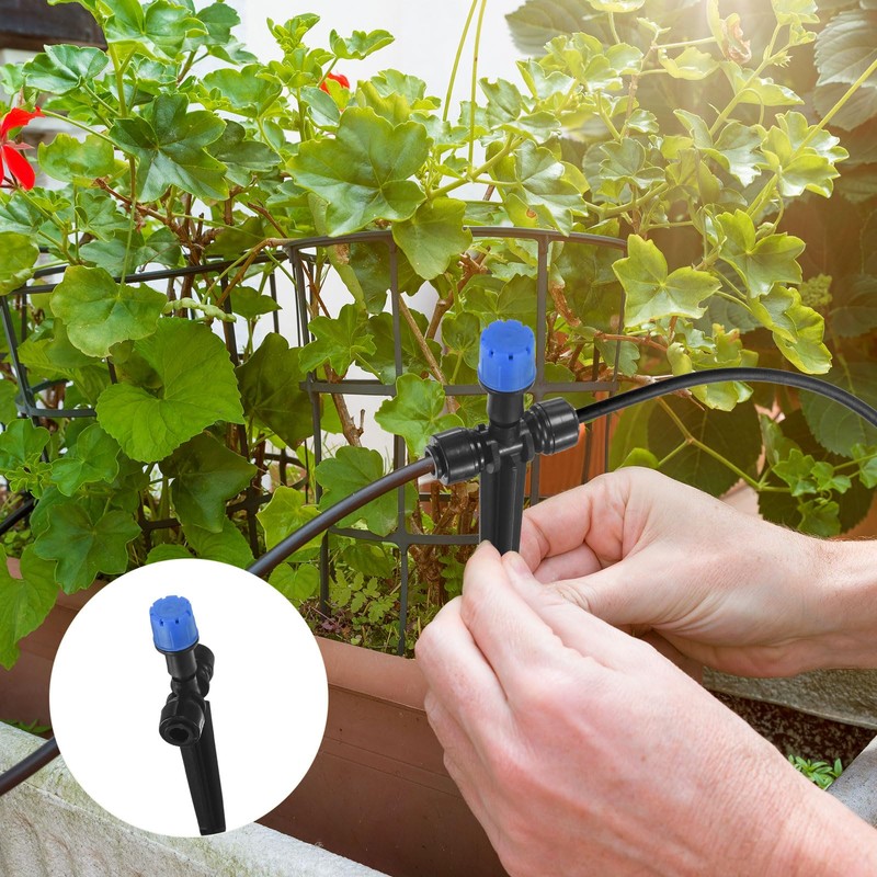 M METERXITY 24-Pack Drip Irrigation Emitters, 5"/13mm Drippers with Stake