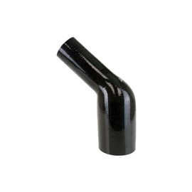 HPS HTSER45-200-300-BLK Silicone High Temperature 4-ply Reinforced 45 degree Elbow Reducer Coupler Hose, 55 PSI Maximum Pressure, 4" Leg Length on each side, 2" > 3" ID, Black
