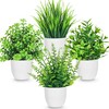 4 Pcs Fake Plants Small Faux Plants for Bathroom Decor