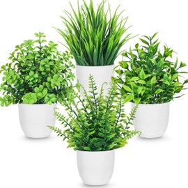 4 Pcs Fake Plants Small Faux Plants for Bathroom Decor Accessories