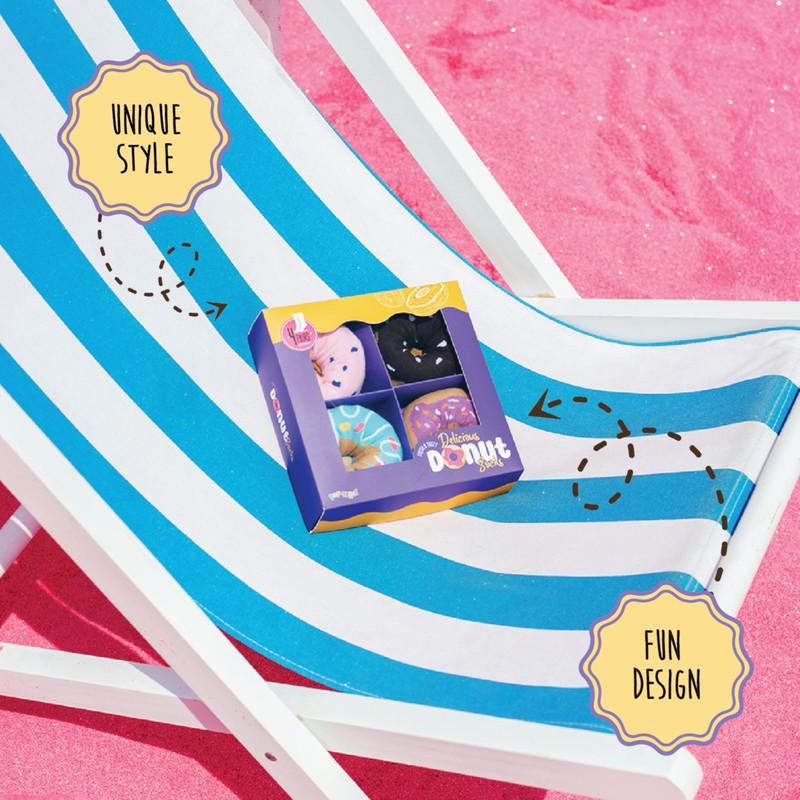 Pop Craze - 2 or 4 Pairs Doughnut Socks in