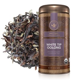 Teabloom Organic White Tip Oolong Loose Leaf Tea, One of The Most Prized Oolongs in the World, USDA Organic, Sweet and Lush with a Delicate Warm Spicy Undertone, 3.53 oz/100 g Canister Makes 35-50 Cups