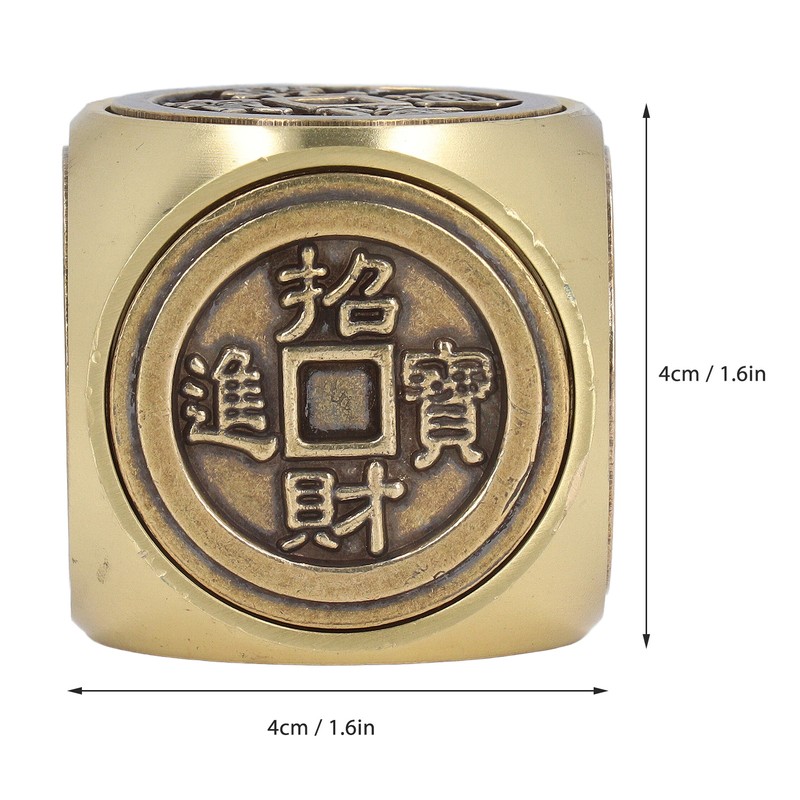 Metal Figertip Rotating Cube Embossed 6 Sided Anti Anxiety Stress