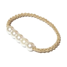 annieu Pearl Hair Elastic / Hair Accessory/Bracelet/Annu [Hairdresser Initiated] (Lurex Weave Beige Pearl)