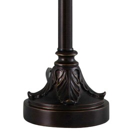 Catalina Lighting 19358-003 Brenda Bronze Buffet Table Lamps with Burgundy Fabric Bell Shades (Set of 2), Brown