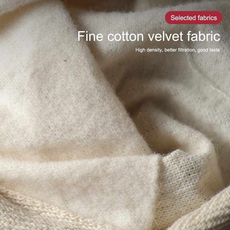 4Pcs Coffee Filter,Flannel Cloth Coffee Filter Strainers with Steel Handle,Reusable