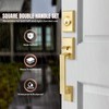 LOQRON Brushed Gold Double Front Door Lock Set, Keyed Entry