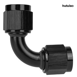 hutulao 6AN Female to 6AN Female 90 Degree Swivel Coupler Fitting Adapter Union Aluminium Anodized Black