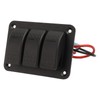 3 Gang Rocker Switch Panel IP65 Waterproof DC12‑24V Blue Light