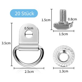 Pack of 20 Plant Holders Eyelets Stainless Steel Hanging Devices Eyelets Plant Holder Stainless Steel Shape D Cucumber and Tomato Support Clips Construction Ring Lashing Eyelet Plant Holder Eyelets